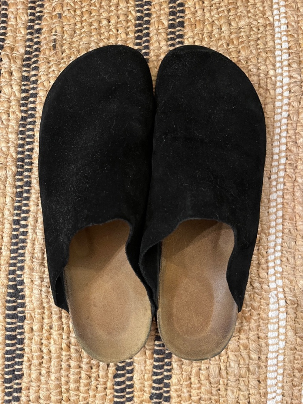 Black Suede Slip-On Women's Clogs